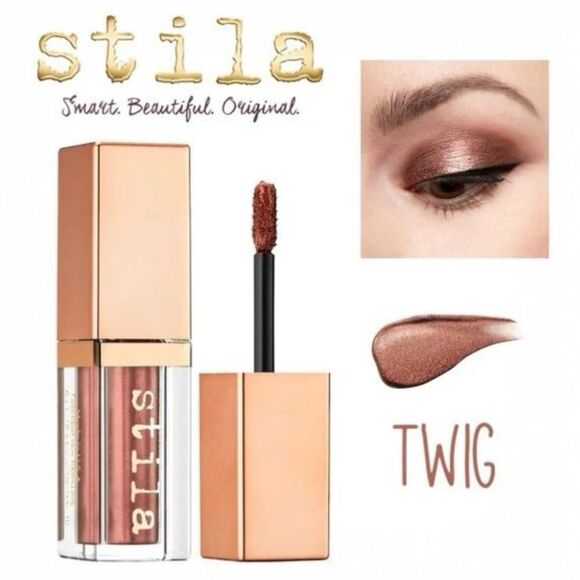 Stila Shimmer & Glow Liquid Eye Shadow In Twig Full Size NIB - Picture 2 of 7
